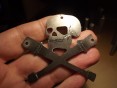 Skull badge 2 x 61 x 63 mm
