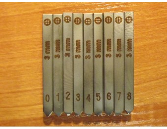 9 Piece Steel Number Numeral Punch BMW 2,8 mm