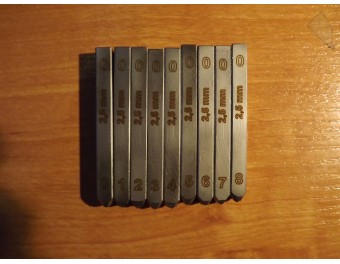 9 Piece Steel Number Numeral Punch 3 mm
