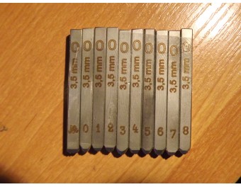 9 Piece Steel Number Numeral Punch Set for Mosin 3,5 mm