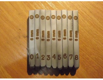 9 Piece Steel Number Numeral Punch   2,5 mm LUGER