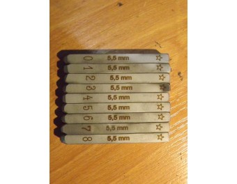 9 Stück Stahl Anzahl Ziffer Punsch Set 5,5 mm