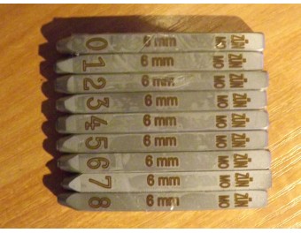 Numeratory komplet  Zundapp 6,2 -6,7 mm na rama VIN