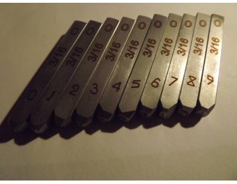 9 Piece Steel Number Numeral Punch Set 7 mm VW 